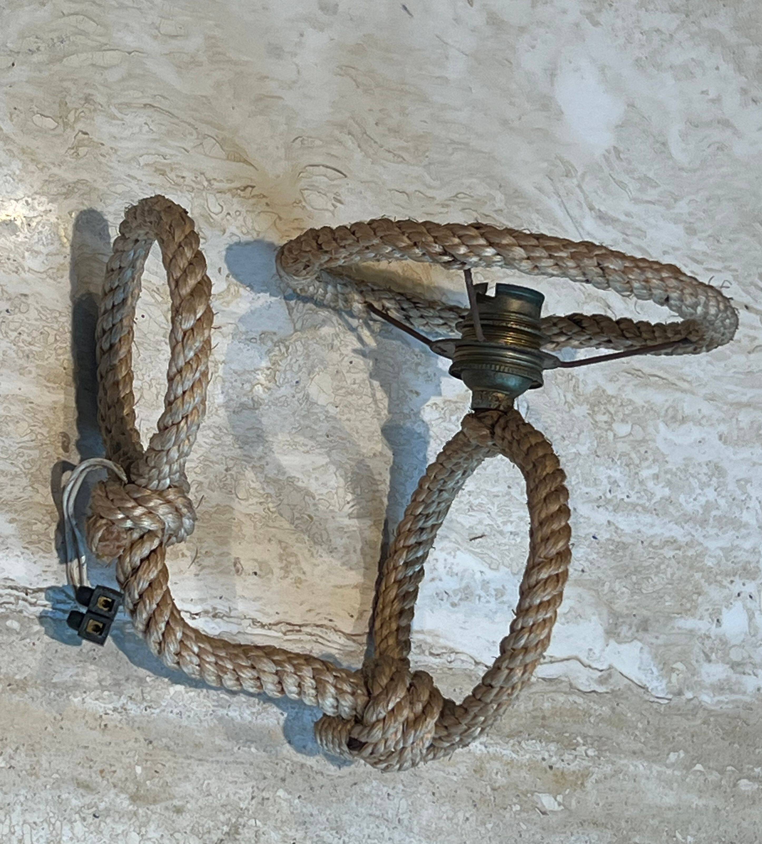Pair of wall lights in Audoux Minet rope.
