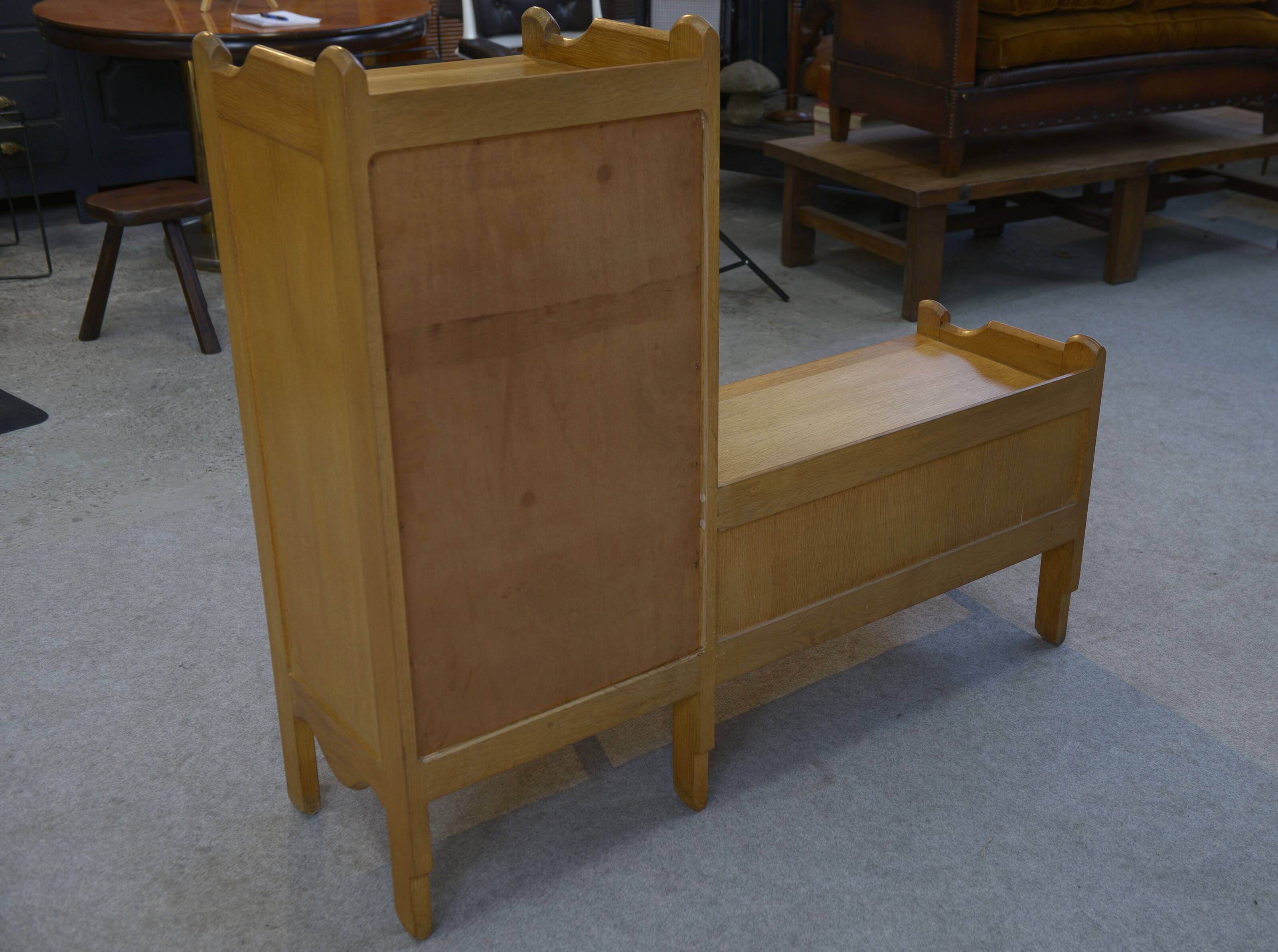Oak entrance cabinet by Guillerme and Chambron 1960
