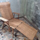 Chaise longue rotin vintage