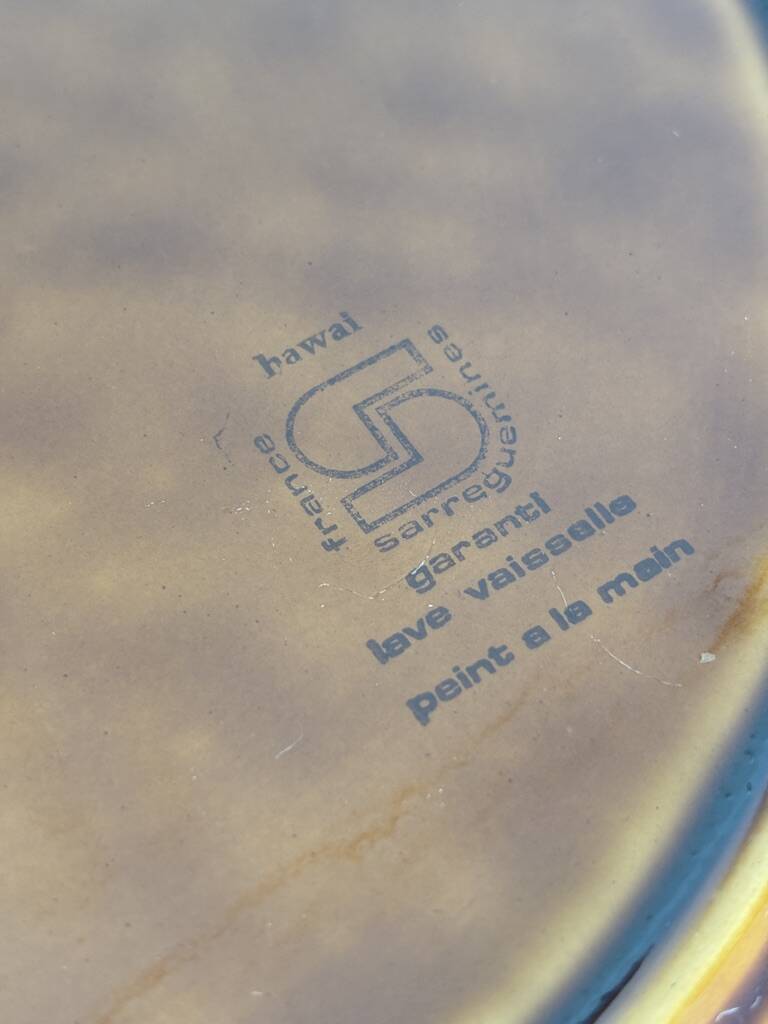 Round hollow serving dish Sarreguemines model Hawai