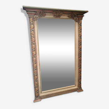 Polychrome wood and stucco mirror 74x105cm