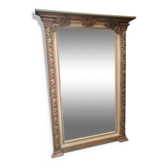 Polychrome wood and stucco mirror 74x105cm