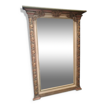 Mirror in wood and polychrome stucco 74x105cm