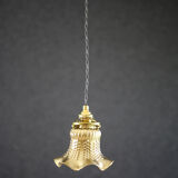 Old tulip suspension painted gold with new brass
