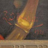 Peinture italienne portrait d'enfant signée et datée