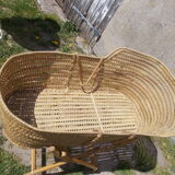 Vintage rattan cradle