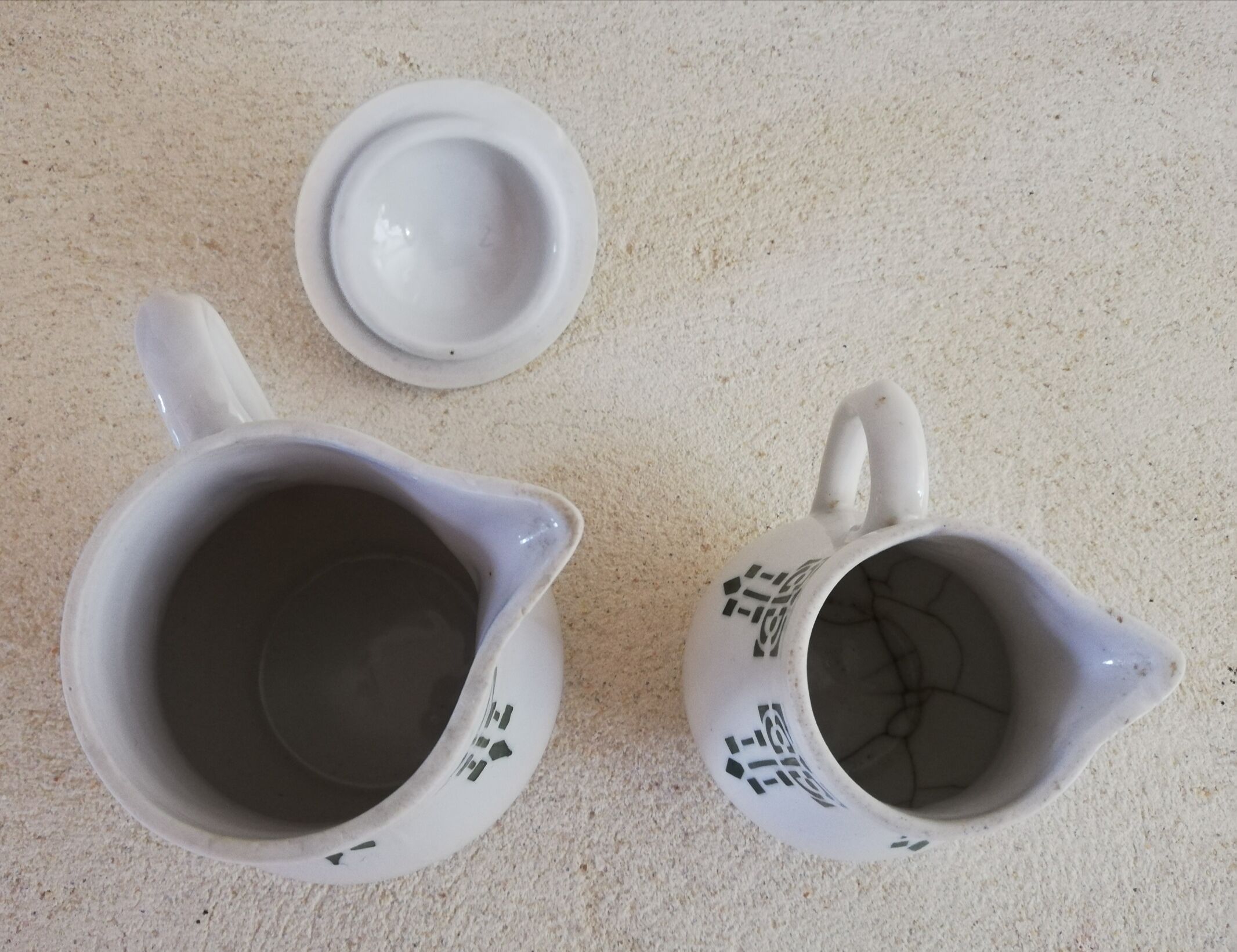 Art Nouveau milk jug and creamer