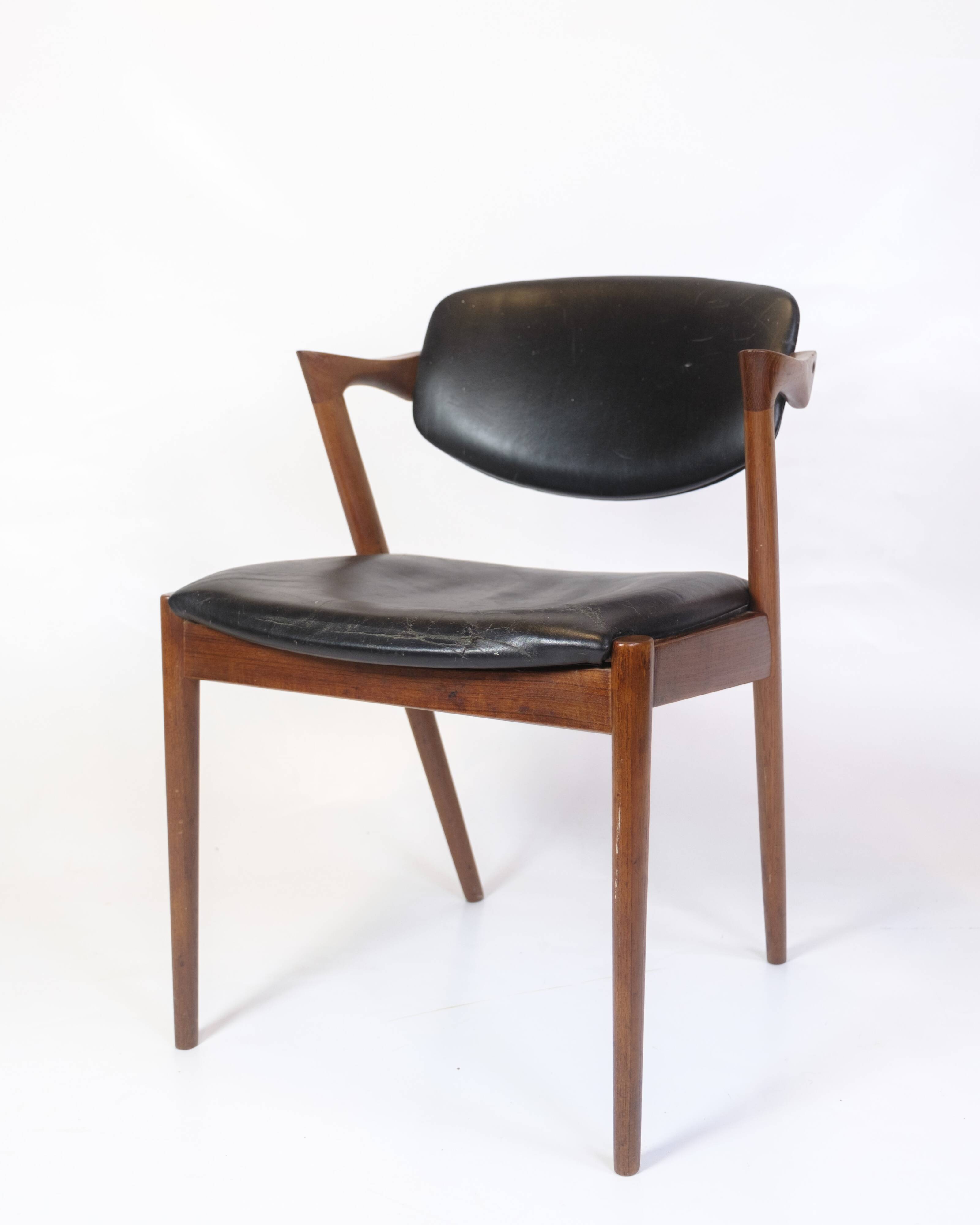 Dining Chair Model 42 In Teak By Kai Kristiansen From 1960s