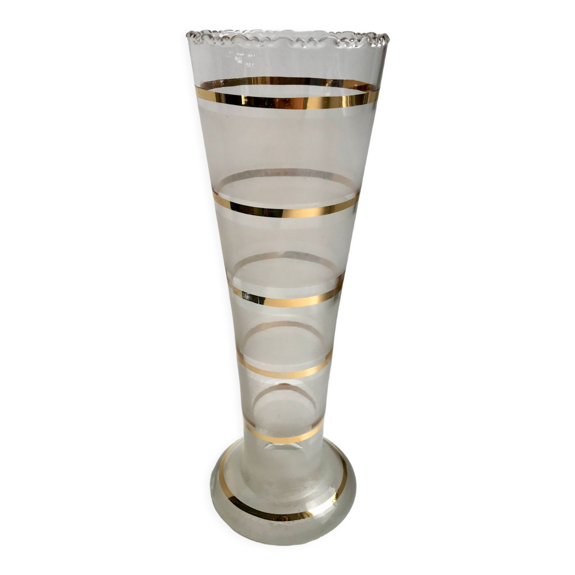 Serrated vase with gilded edging 60s