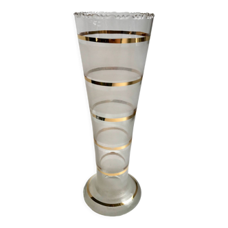 Serrated vase with gilded edging 60s