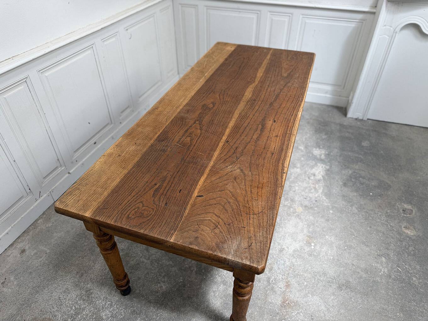 Solid oak work table 1960s
