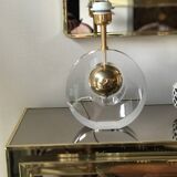 Base de lampe en Lucite et laiton, design espagnol par Paco Dominguez