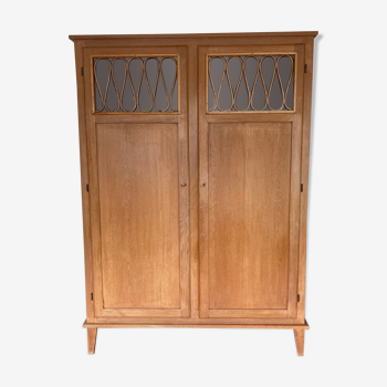 Wood and rattan cabinet 1950
