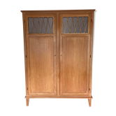Armoire bois et rotin 1950
