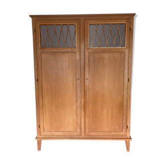 Wood and rattan cabinet 1950
