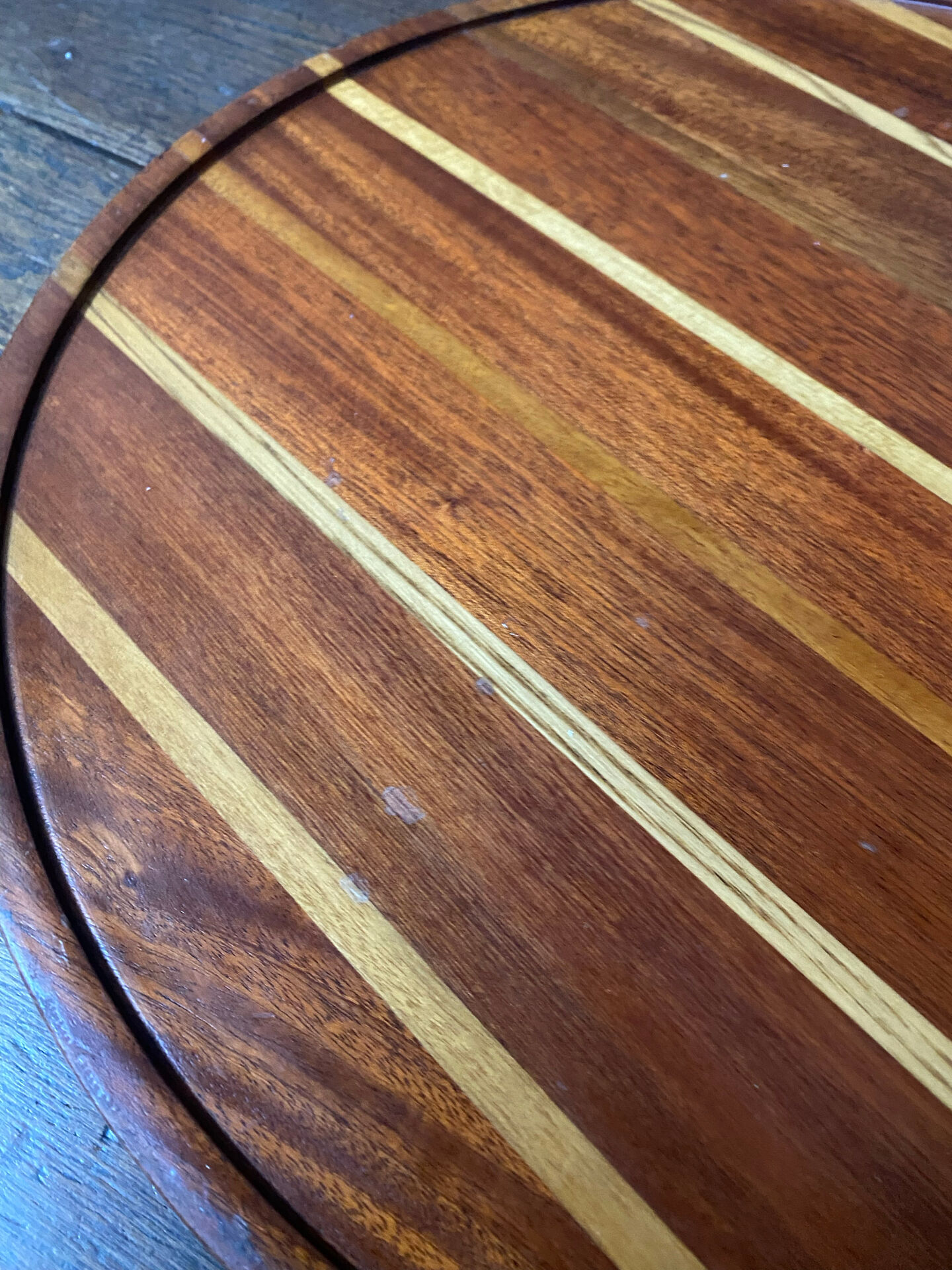 Vintage Lazy Susan rotating tray Copydex