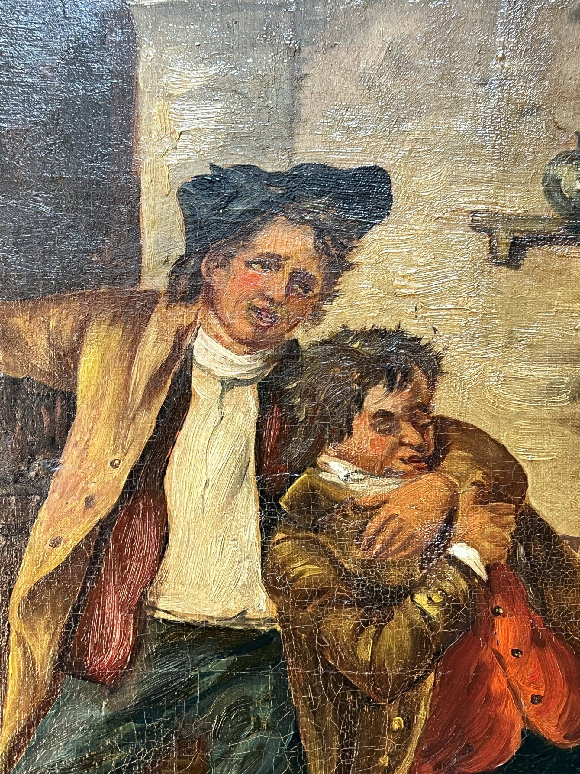 Edouard John E. Ravel is an artist born in Switzerland in 1847 and died in 1920, HST tavern scene