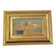 Original Artwork Painting Gold Frame Oil on Cardboard