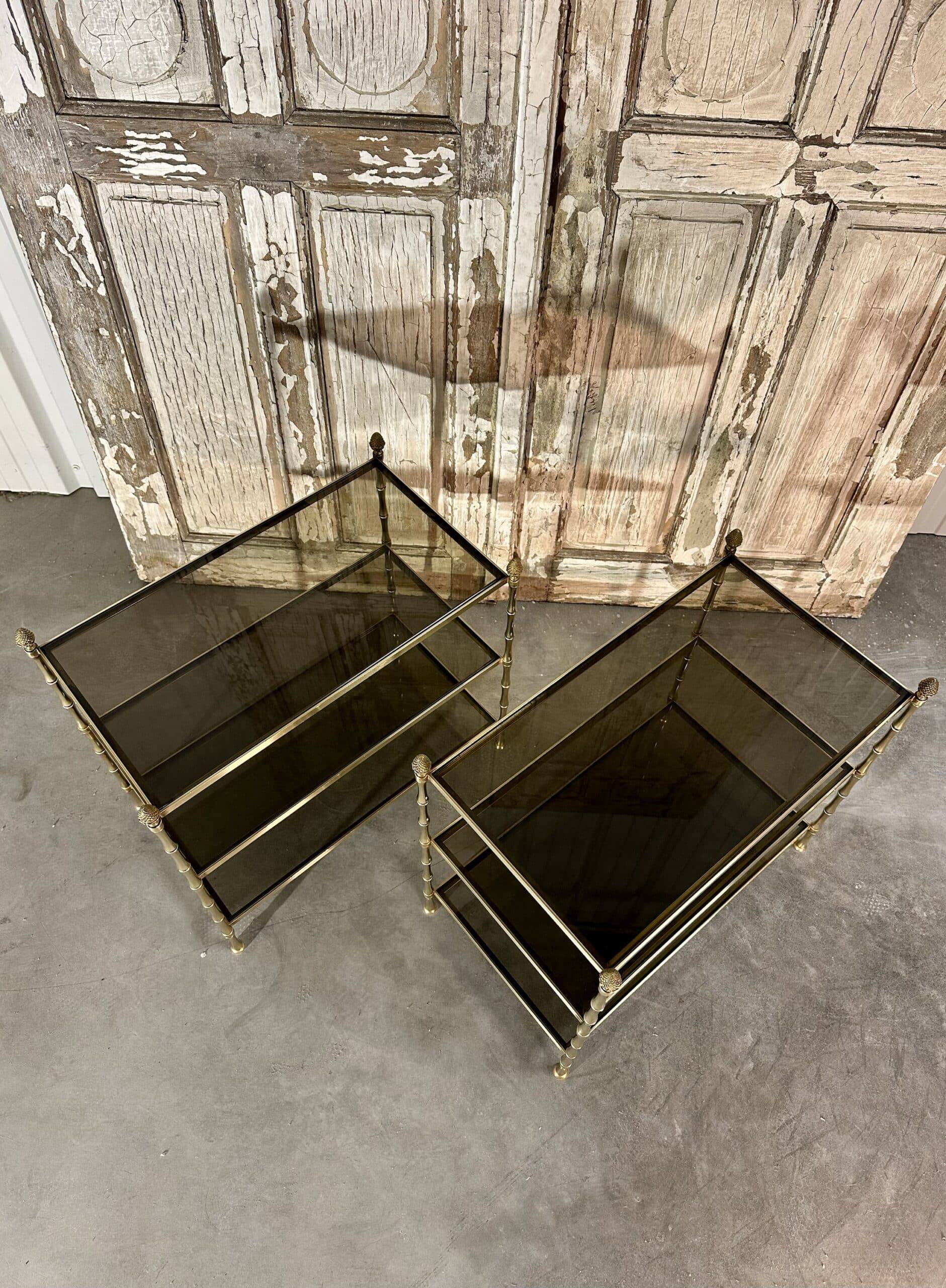 Pair of side tables circa 1950 Maison Baguès