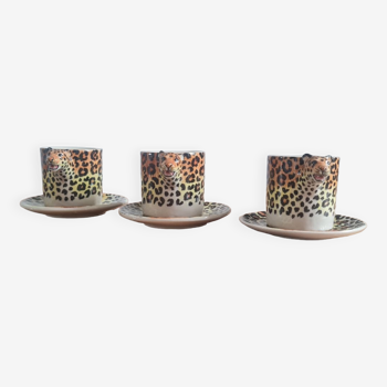 Set of three zoomorphic coffee cups