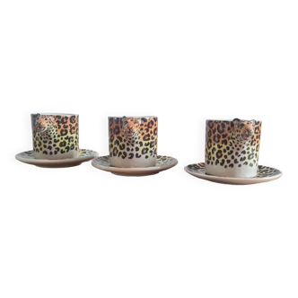Set of three zoomorphic coffee cups