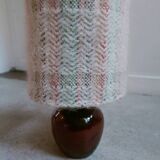 Ceramic and wool lamp, signature