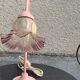Delmas table lamp in enamelled iron and vintage corolla globe 1970