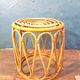 Tabouret bambou & rotin 1960s
