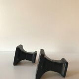 Pair of black candlesticks