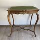 GAME TABLE STYLE LOUIS XV WOOD CARVED CIRCA 1900 GREEN CARPET 2 COMPARTMENTS