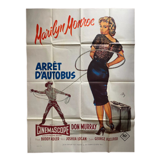 Affiche cinéma "Arrêt d'autobus / Bus Stop" Marilyn Monroe 120x160cm 80's