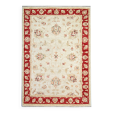 Traditional Living Room Rug, Cream Red Floral Oriental Carpet 119x175cm