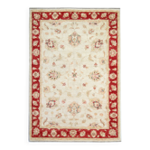 Tapis de salon traditionnel, tapis oriental à motifs floraux crème et rouge, 119 x 175 cm