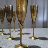Set of 12 Authentic Antique Vintage Champagne Flutes