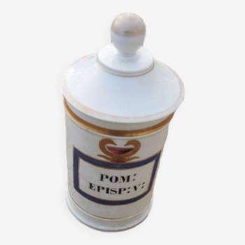 Old porcelain apothecary pot: pom episp v
