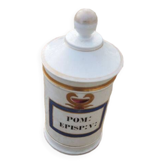 Ancien pot apothicaire en porcelaine : pom episp v