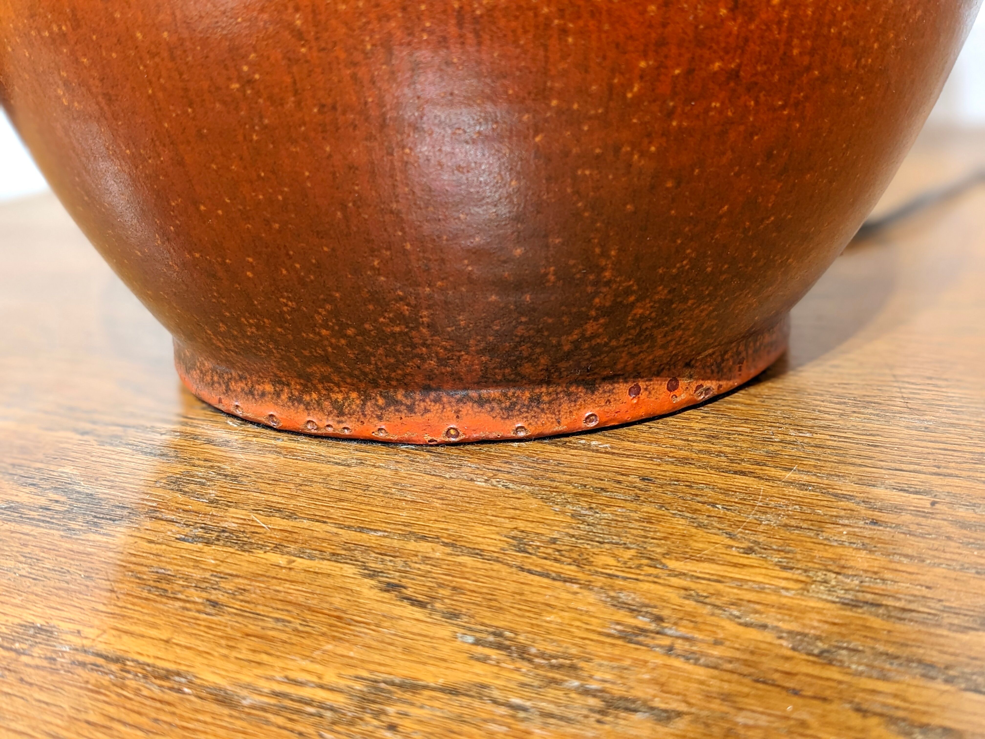 Red ceramic lamp by Jacques Ligner