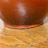 Red ceramic lamp by Jacques Ligner