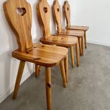 Lot 4 old farm chairs 60 vintage years