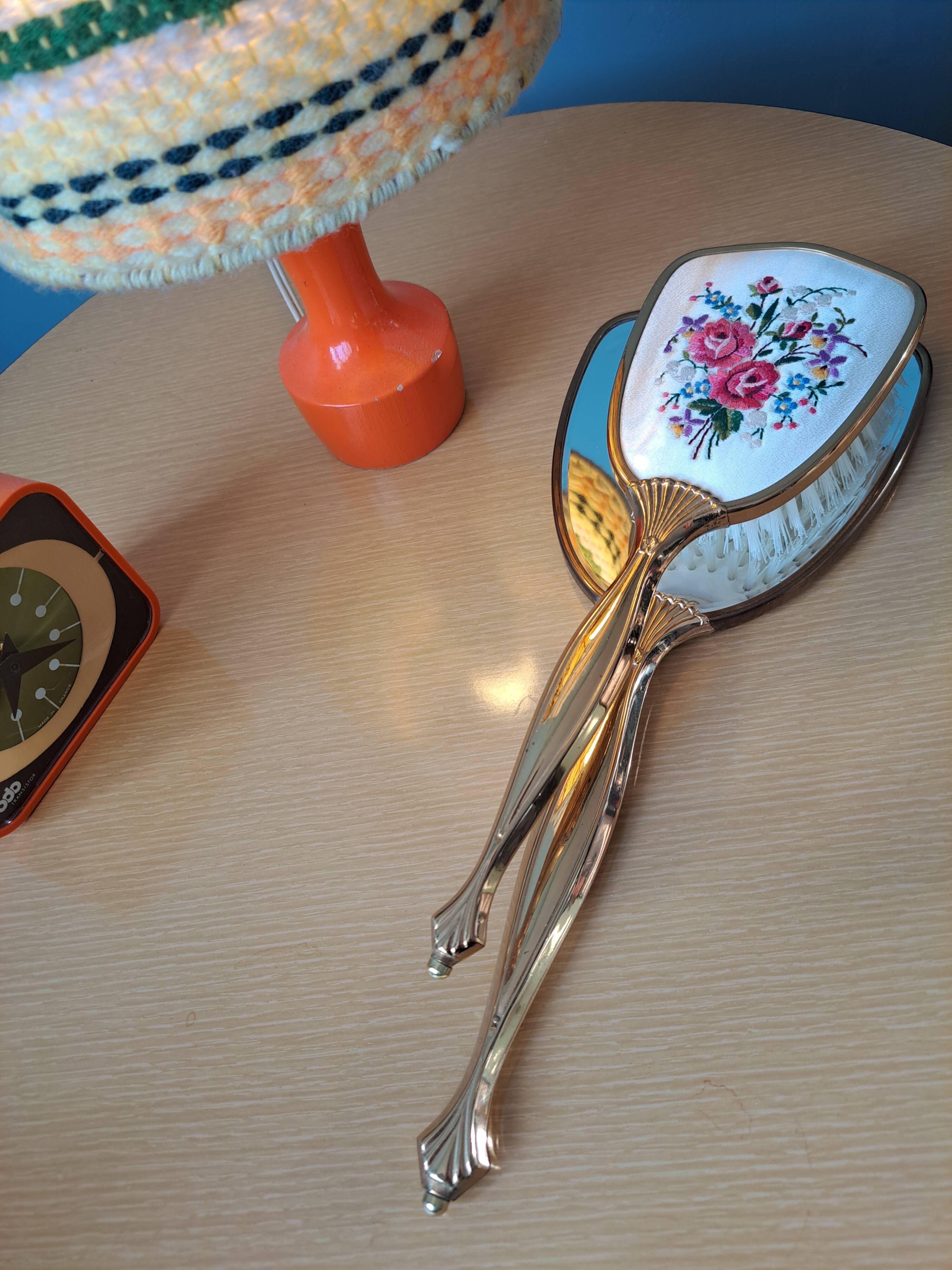 GLAMOUR 1920 Set Vanity Satin embroidered Brass