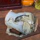 Majolica pitcher depicting a heron, 1900
