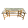 1970s rattan and glass coffee table