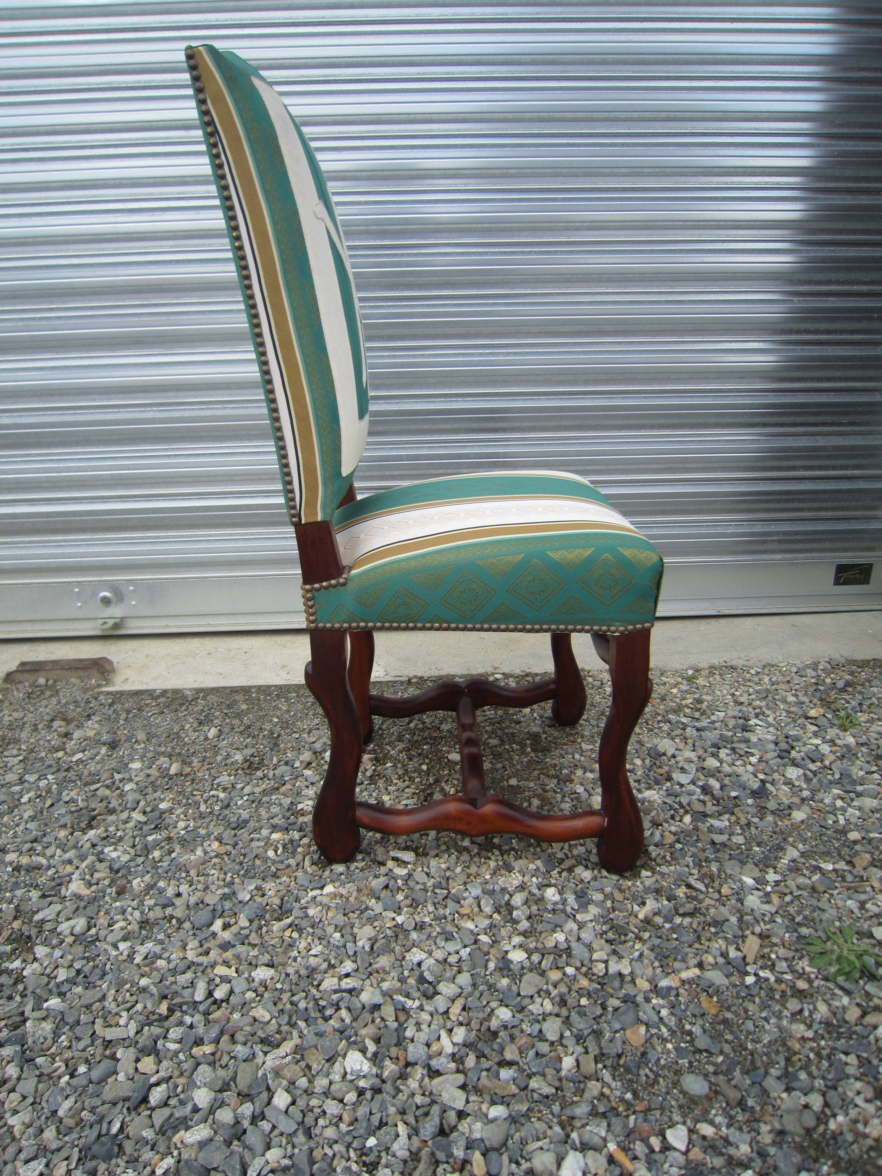 Office chair Louis XIII striped sheep bone