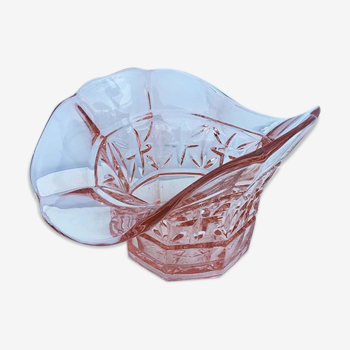 Saladier en verre rose - forme originale