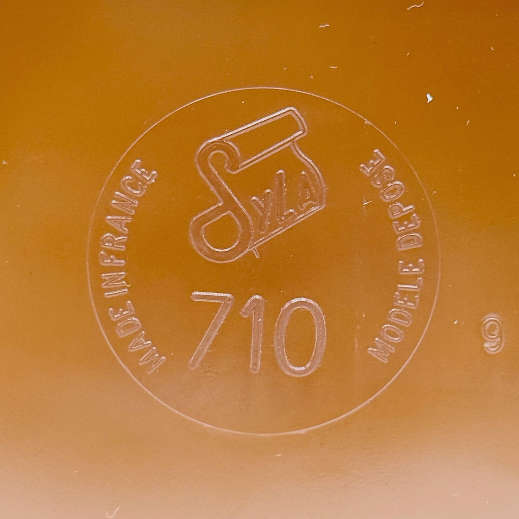 Miroir mural Space Age ambre français années 70