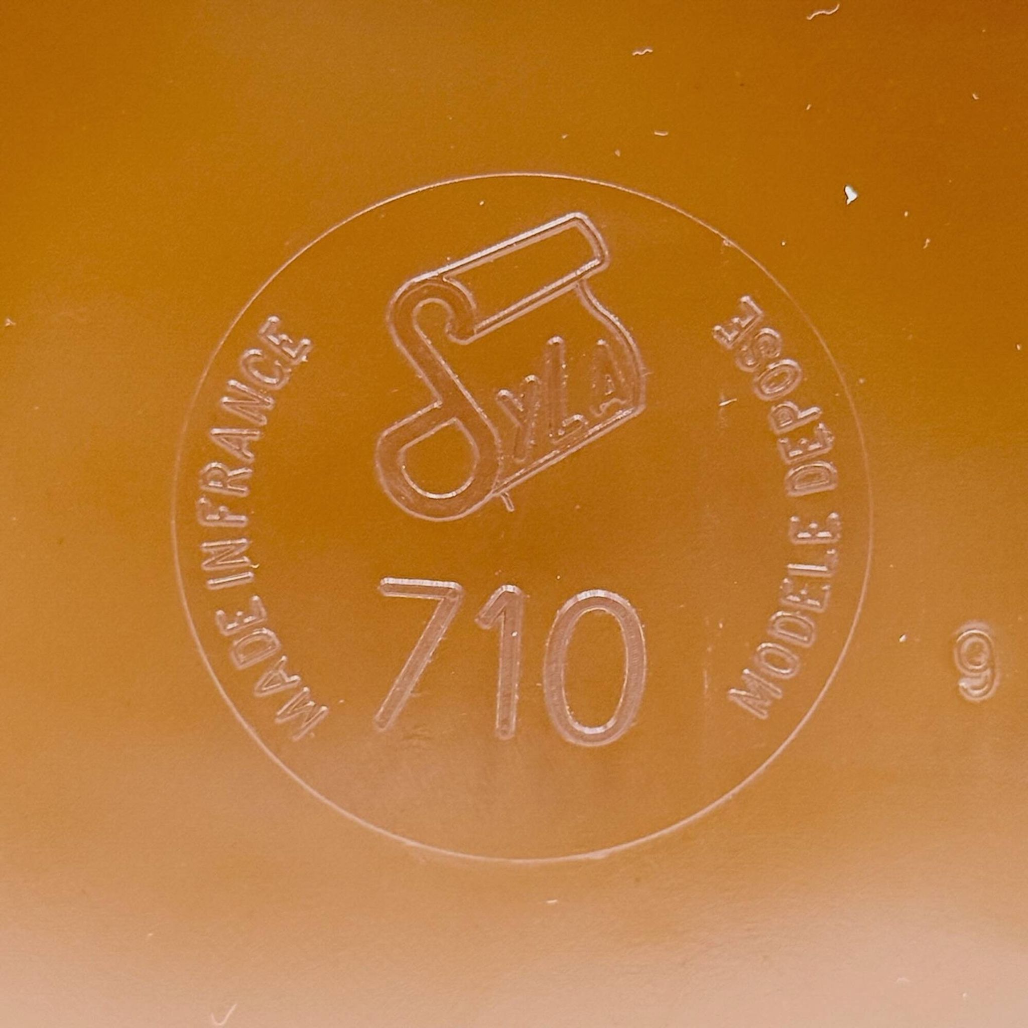 Miroir mural Space Age ambre français années 70