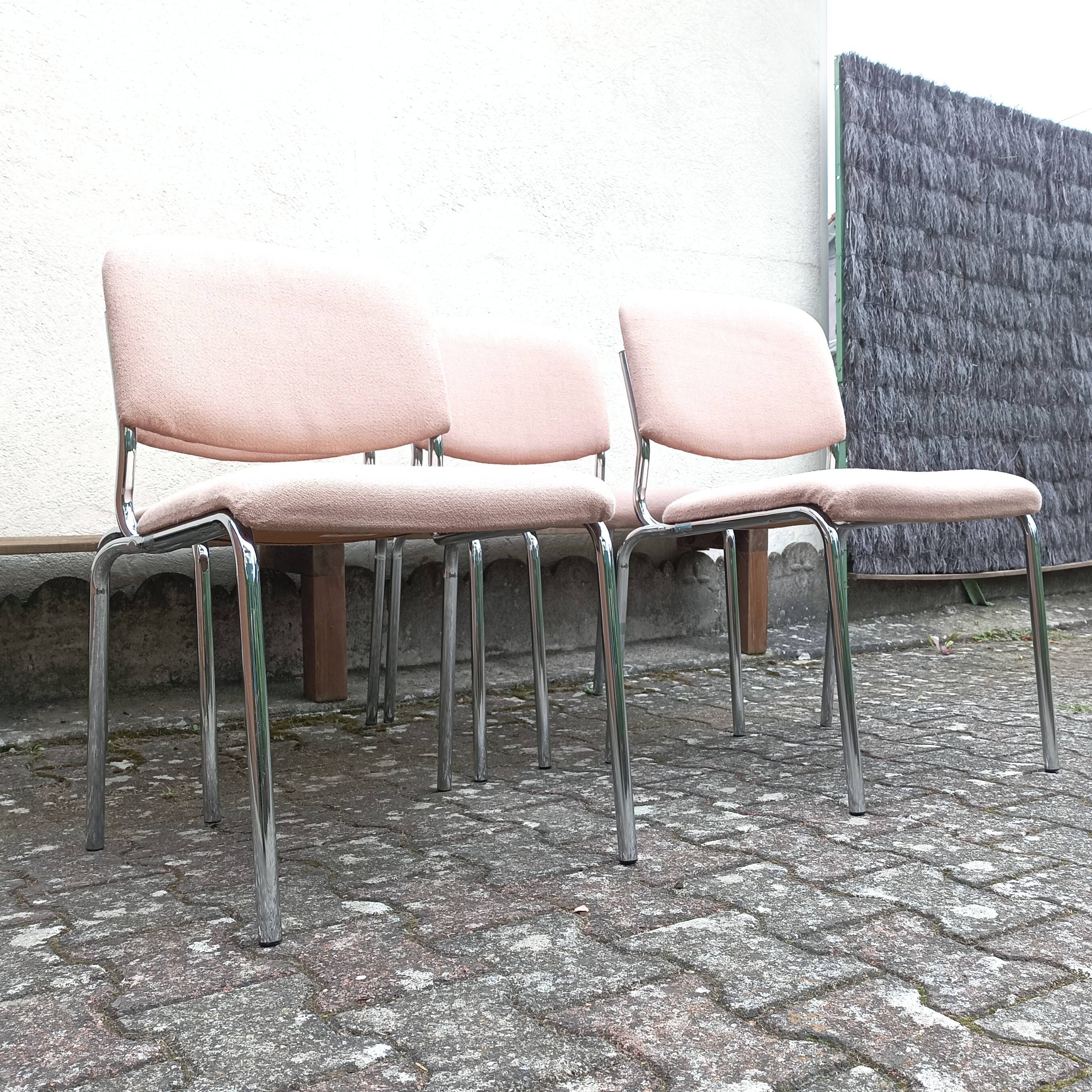 Vintage metal and fabric chairs