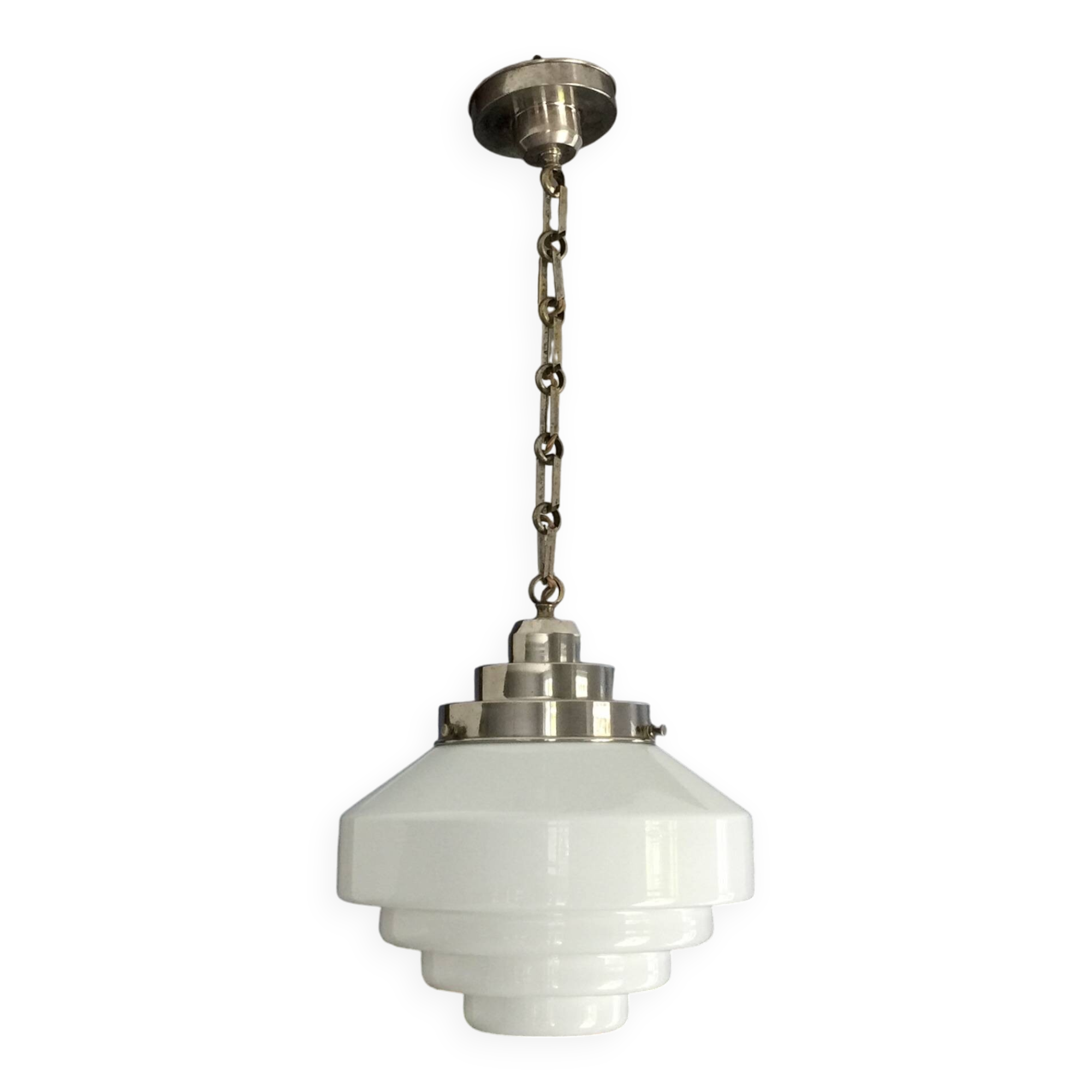 Murano glass and chrome suspension