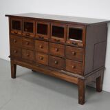 Antique German Oak Haberdashery Shop Cabinet, 1920/30s