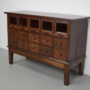 Antique German Oak Haberdashery Shop Cabinet, 1920/30s